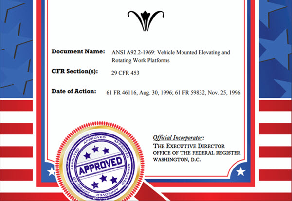 USA national standard ANSI-A92.2
